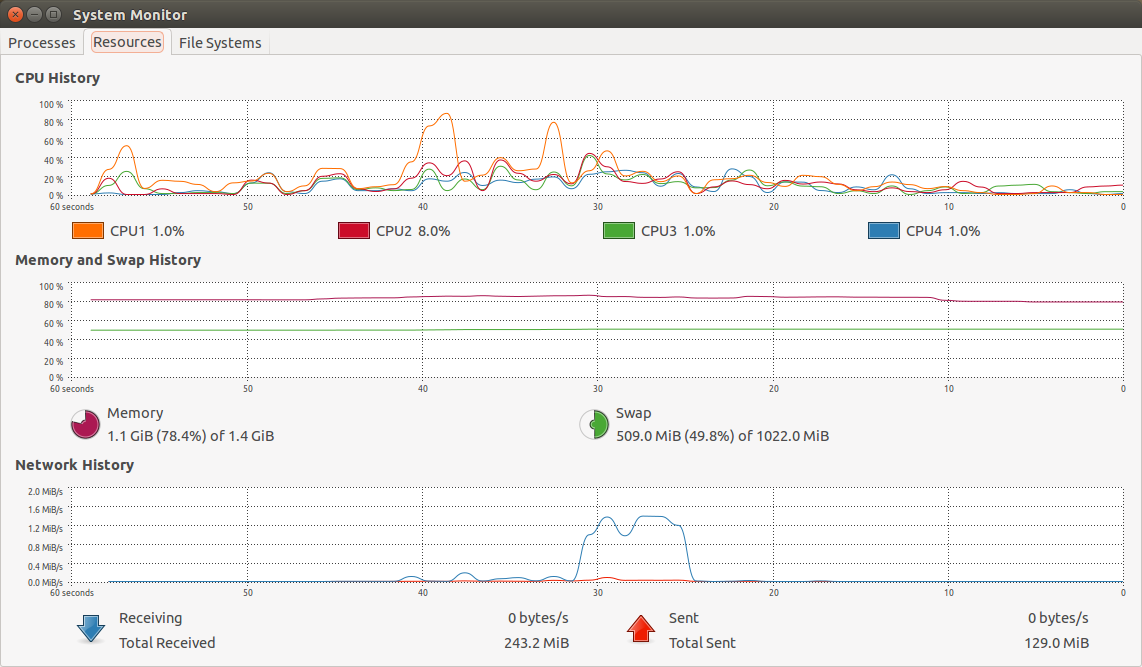 Fig 19. Ubuntu System Monitor